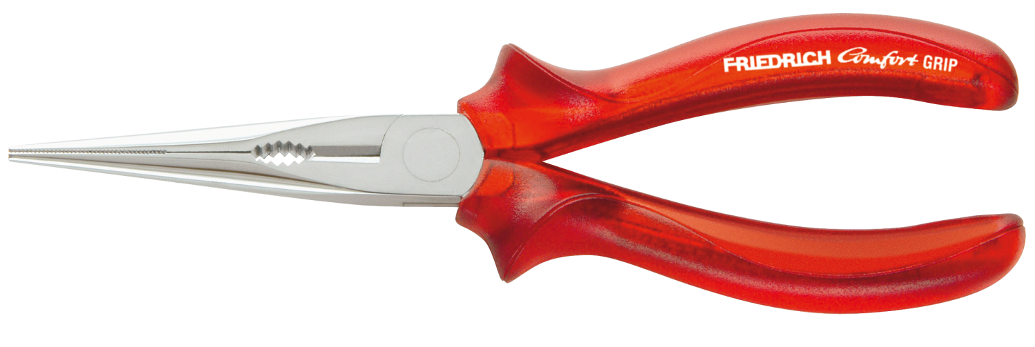 Friedrich Telefoontang recht rood transparant 160mm