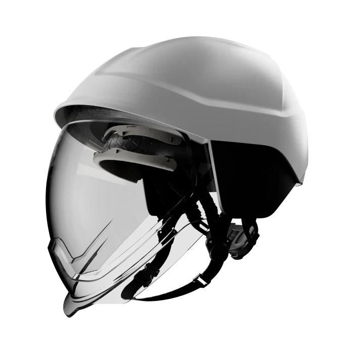 Friedrich Veiligheidshelm VDE wit met geïntegreerd vizier E-Pro Klasse 1